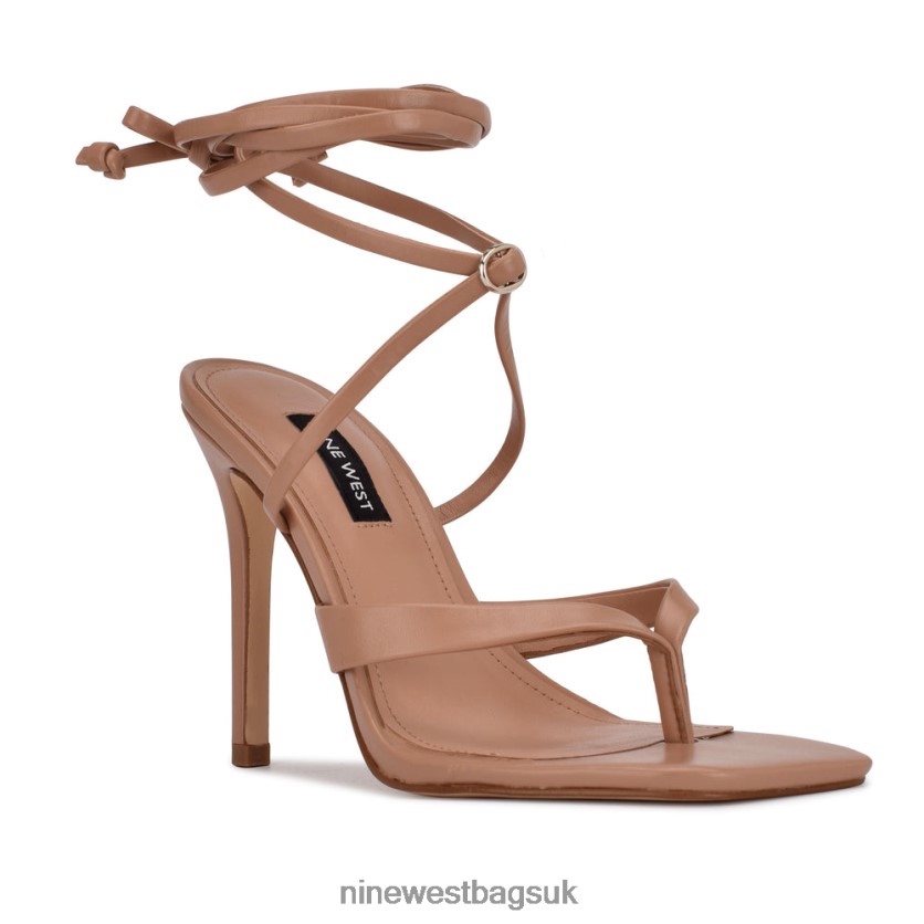 Nine West Terrie Ankle Wrap Heeled Sandals RFX40B1996 - Nine West Bags UK Nude