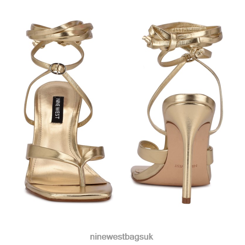 Nine West Terrie Ankle Wrap Heeled Sandals RFX40B583 - Nine West UK Sale Platino