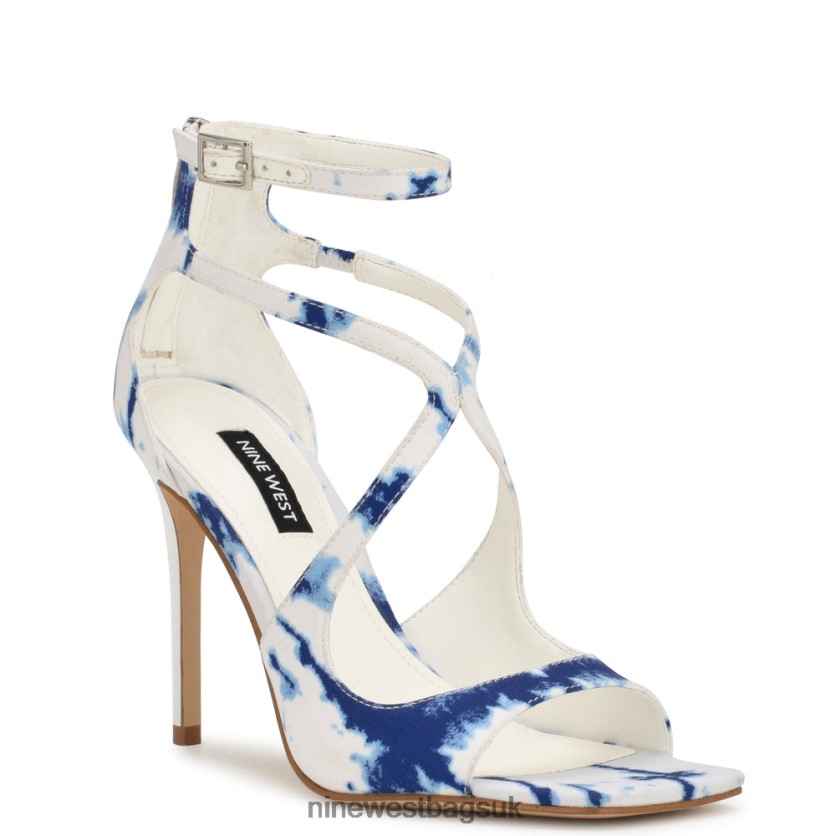 Nine West Tulah Ankle Strap Sandals RFX40B168 - Nine West Bags UK White Blue Tie Dye