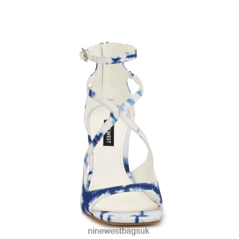Nine West Tulah Ankle Strap Sandals RFX40B168 - Nine West Bags UK White Blue Tie Dye