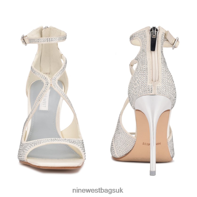 Nine West Tulah Ankle Strap Sandals RFX40B468 - Nine West Bags UK White Satin