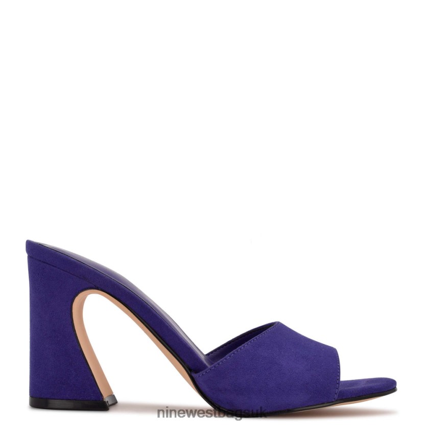 Nine West Unah Heeled Slide Sandals RFX40B378 - Nine West Sandals UK Purple Suede