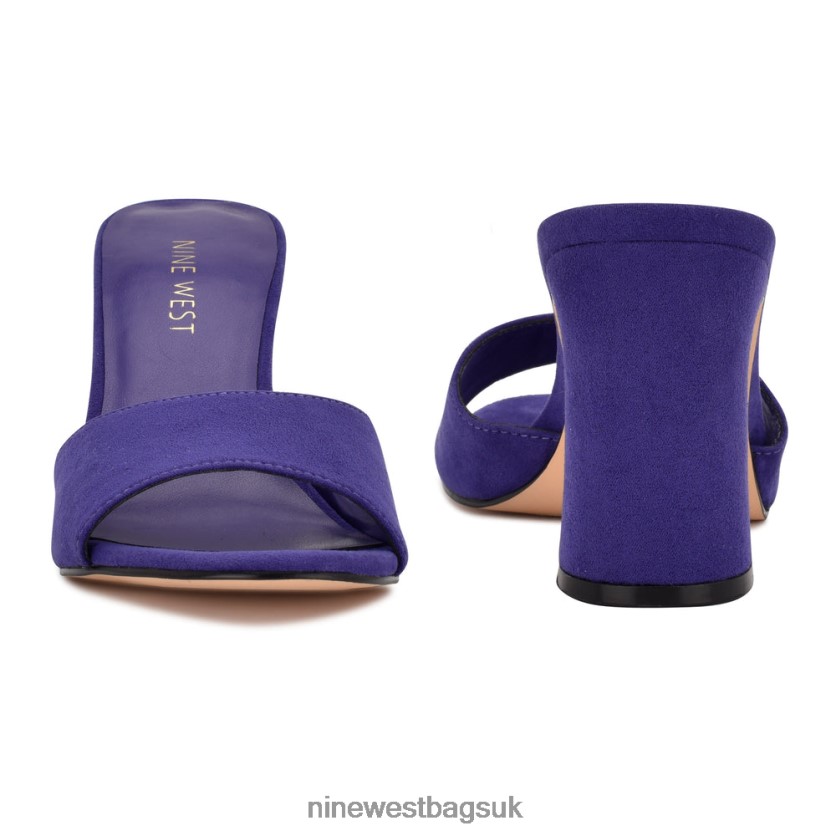 Nine West Unah Heeled Slide Sandals RFX40B378 - Nine West Sandals UK Purple Suede
