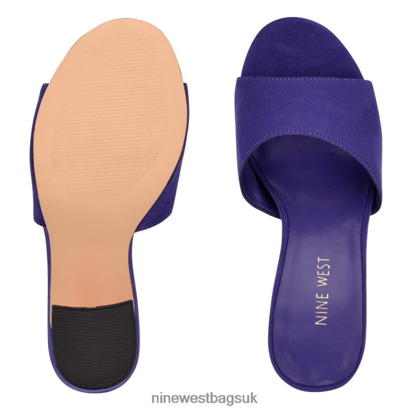 Nine West Unah Heeled Slide Sandals RFX40B378 - Nine West Sandals UK Purple Suede