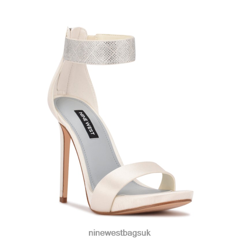 Nine West Utell Ankle Strap Heeled Sandals RFX40B1893 - Nine West UK Ivory