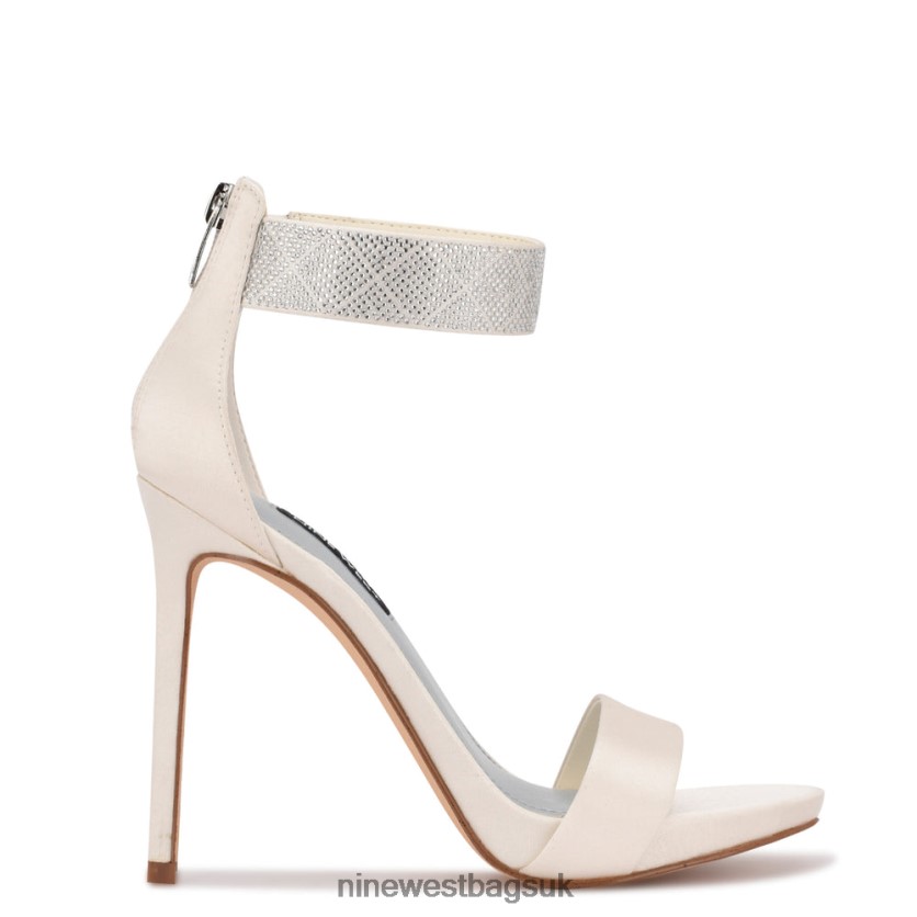 Nine West Utell Ankle Strap Heeled Sandals RFX40B479 - Nine West UK Sale Ivory