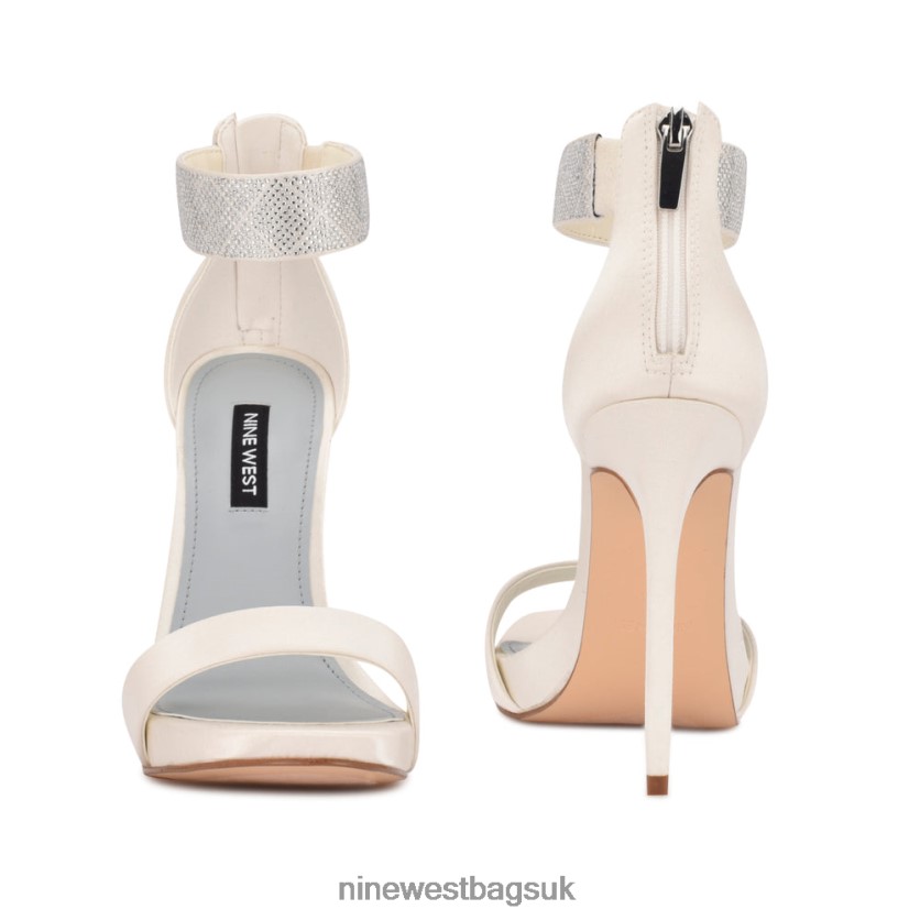 Nine West Utell Ankle Strap Heeled Sandals RFX40B479 - Nine West UK Sale Ivory