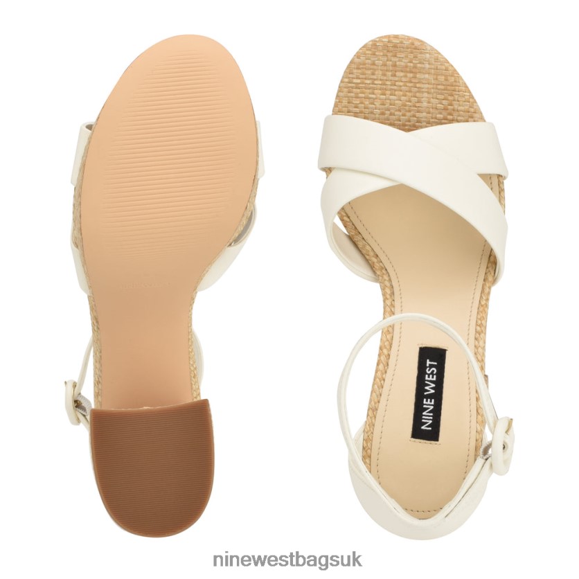 Nine West Willie Platform Sandals RFX40B274 - Nine West Sandals UK White Raffia