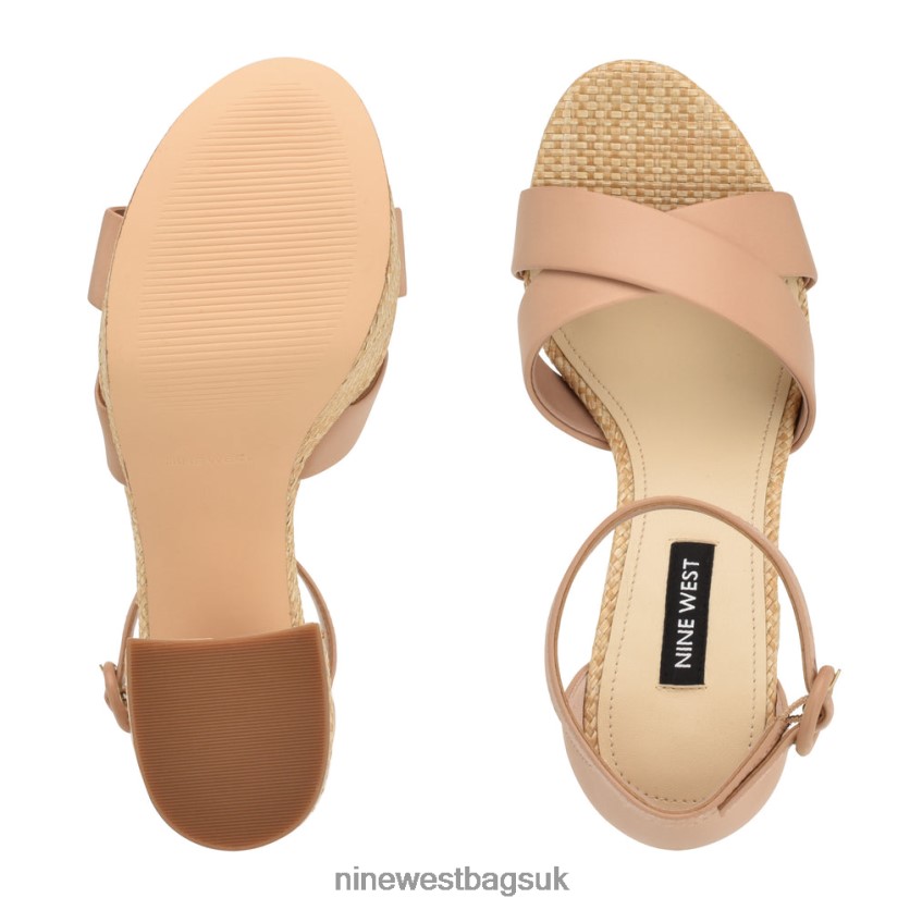 Nine West Willie Platform Sandals RFX40B275 - Nine West UK Sale Barely Nude Raffia
