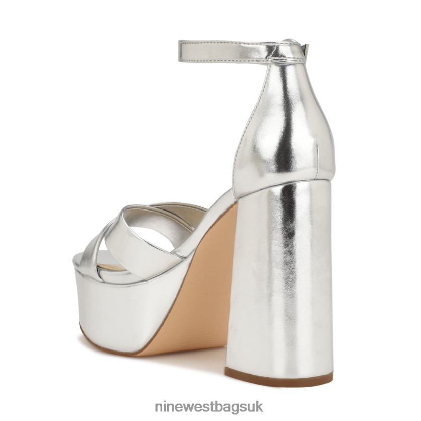 Nine West Willie Platform Sandals RFX40B306 - Nine West Sandals UK Silver Metallic