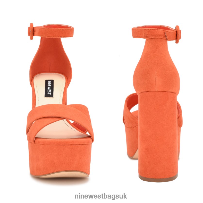 Nine West Willie Platform Sandals RFX40B307 - Nine West UK Sale Orange Suede