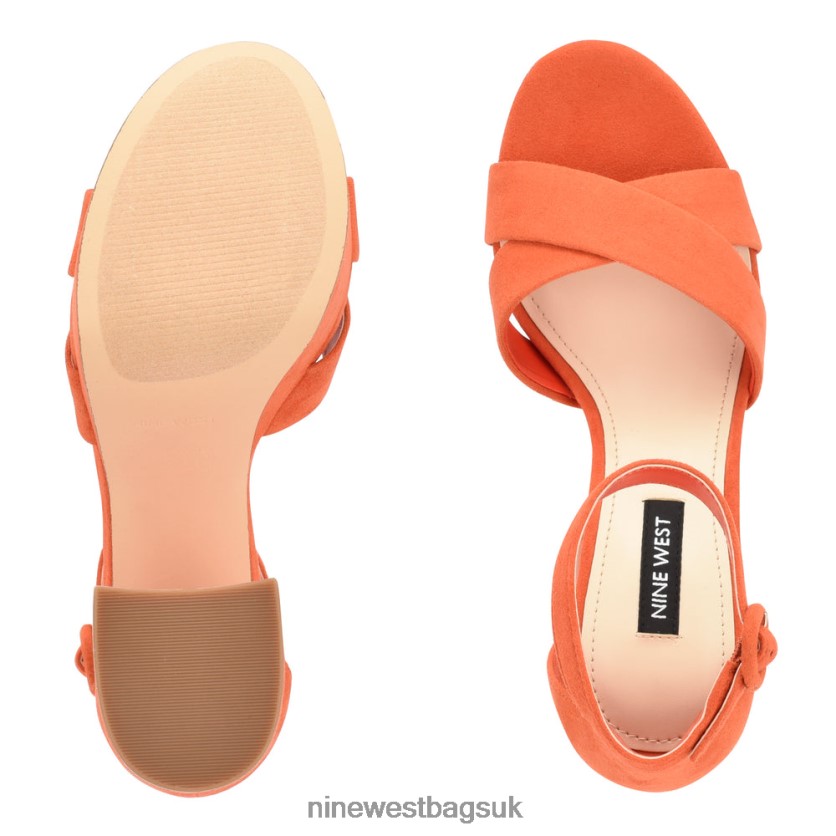 Nine West Willie Platform Sandals RFX40B307 - Nine West UK Sale Orange Suede