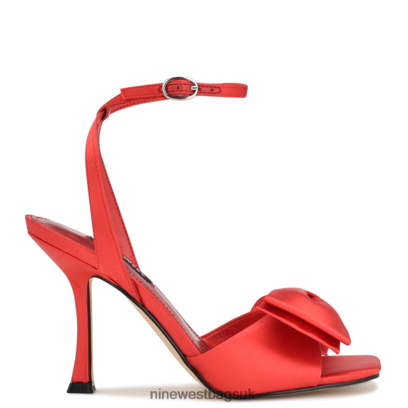 Nine West Yaway Ankle Wrap Heeled Sandals RFX40B268 - Nine West Bags UK Red Satin