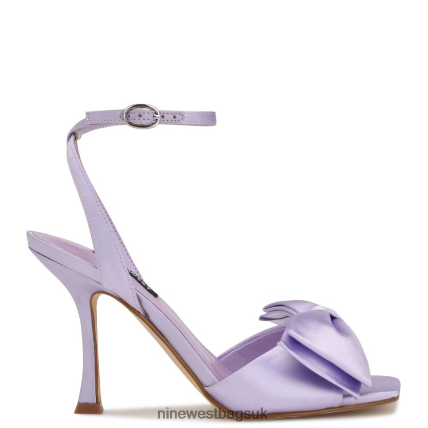 Nine West Yaway Ankle Wrap Heeled Sandals RFX40B269 - Nine West UK Purple Satin