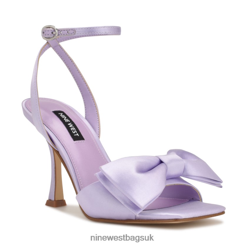 Nine West Yaway Ankle Wrap Heeled Sandals RFX40B269 - Nine West UK Purple Satin