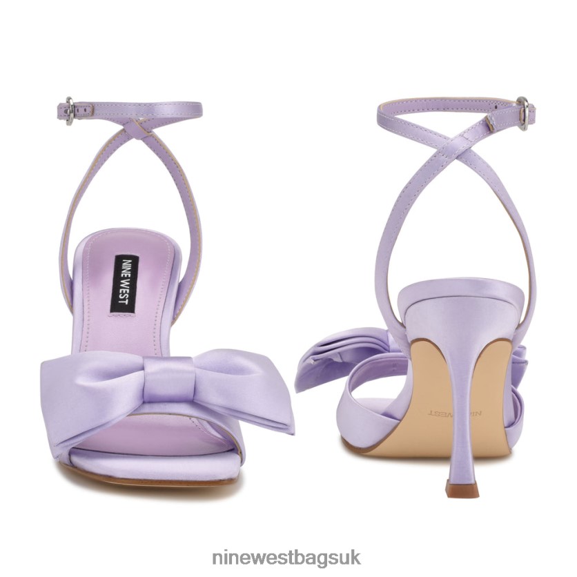 Nine West Yaway Ankle Wrap Heeled Sandals RFX40B269 - Nine West UK Purple Satin