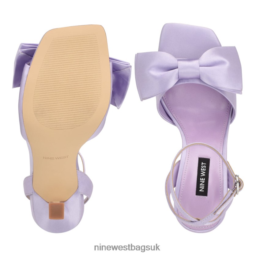 Nine West Yaway Ankle Wrap Heeled Sandals RFX40B269 - Nine West UK Purple Satin
