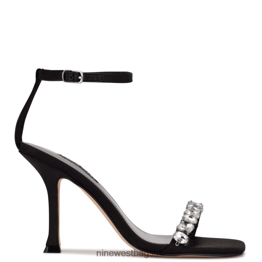 Nine West Yazmin Ankle Strap Dress Sandals RFX40B1800 - Nine West Bags UK Black Satin Crystal