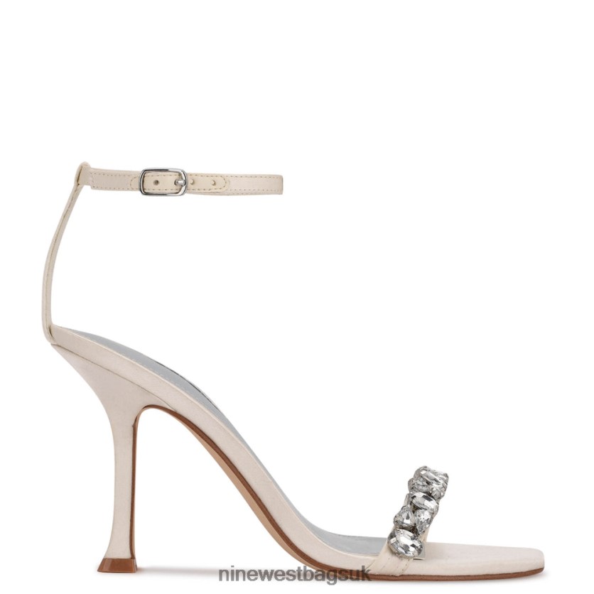 Nine West Yazmin Ankle Strap Dress Sandals RFX40B474 - Nine West Sandals UK White Satin