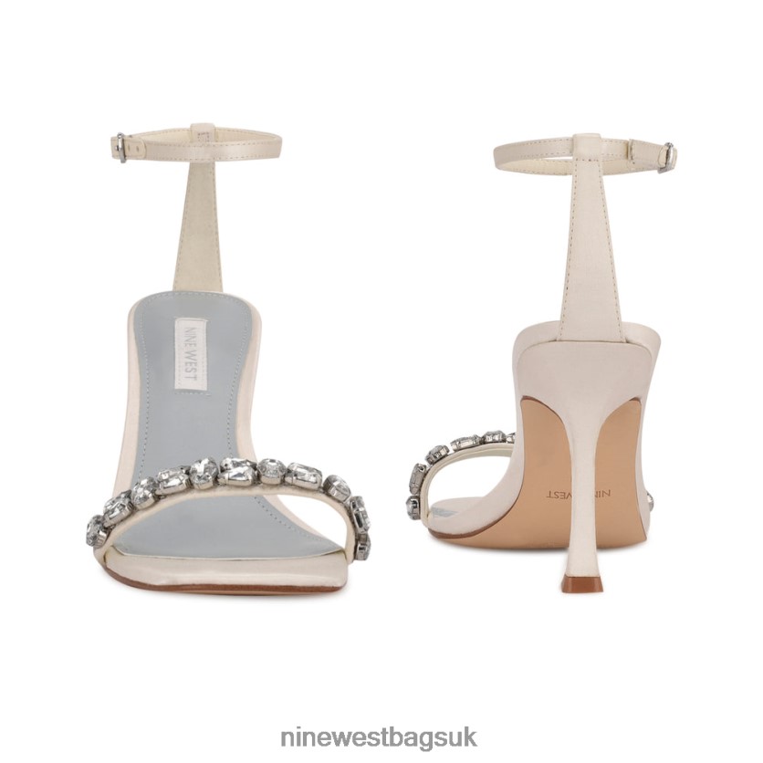 Nine West Yazmin Ankle Strap Dress Sandals RFX40B474 - Nine West Sandals UK White Satin