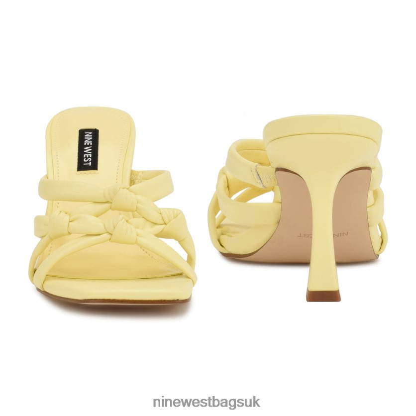 Nine West Yeander Heeled Slide Sandals RFX40B266 - Nine West Sandals UK Light Yellow