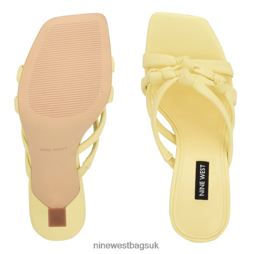 Nine West Yeander Heeled Slide Sandals RFX40B266 - Nine West Sandals UK Light Yellow