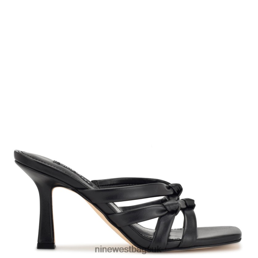 Nine West Yeander Heeled Slide Sandals RFX40B267 - Nine West UK Sale Black