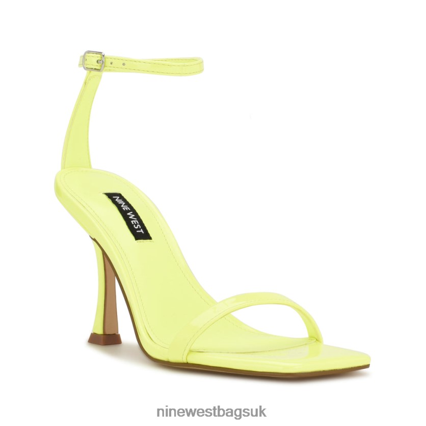 Nine West Yess Ankle Strap Sandals RFX40B277 - Nine West UK Neon Lime Patent