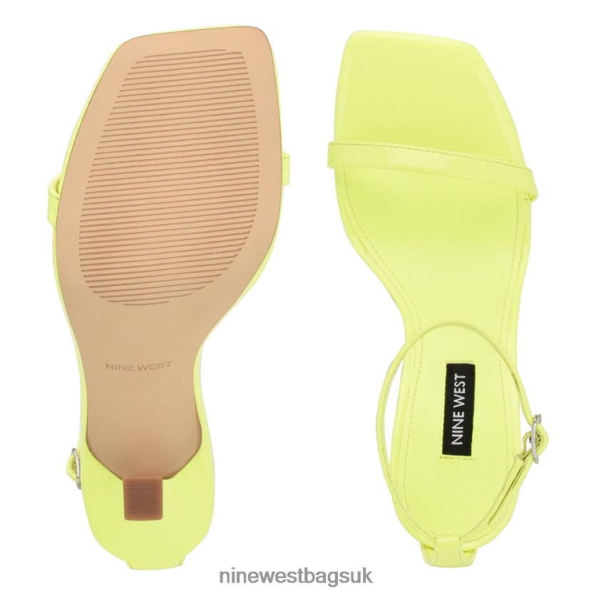 Nine West Yess Ankle Strap Sandals RFX40B277 - Nine West UK Neon Lime Patent