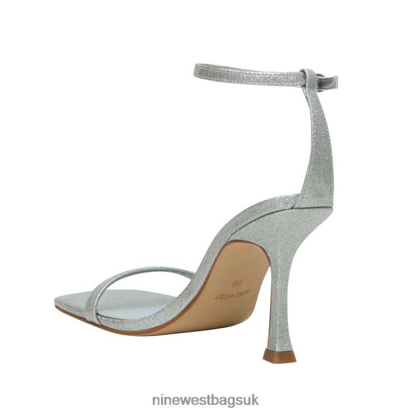 Nine West Yess Ankle Strap Sandals RFX40B410 - Nine West Sandals UK Silver Glitter