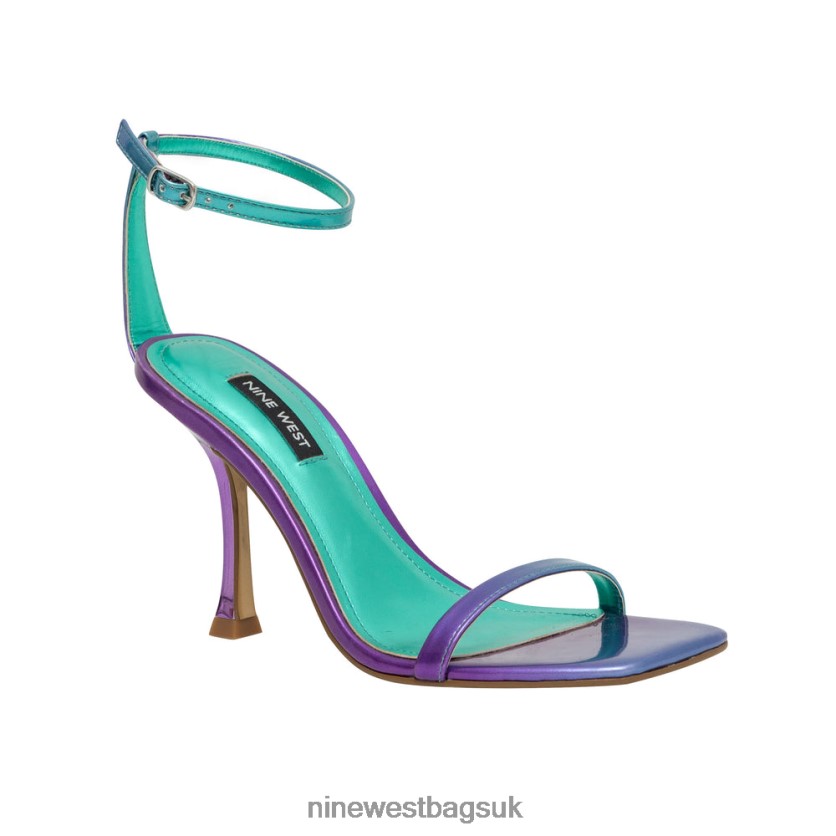 Nine West Yess Ankle Strap Sandals RFX40B411 - Nine West UK Sale Purple/Blue Ombre Iridescent