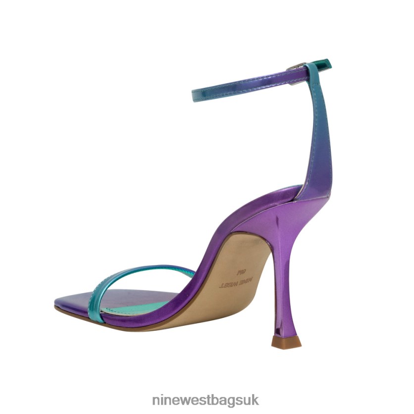 Nine West Yess Ankle Strap Sandals RFX40B411 - Nine West UK Sale Purple/Blue Ombre Iridescent