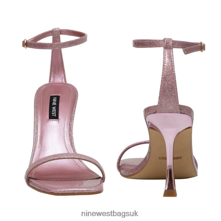 Nine West Yess Ankle Strap Sandals RFX40B412 - Nine West Bags UK Pink Glitter