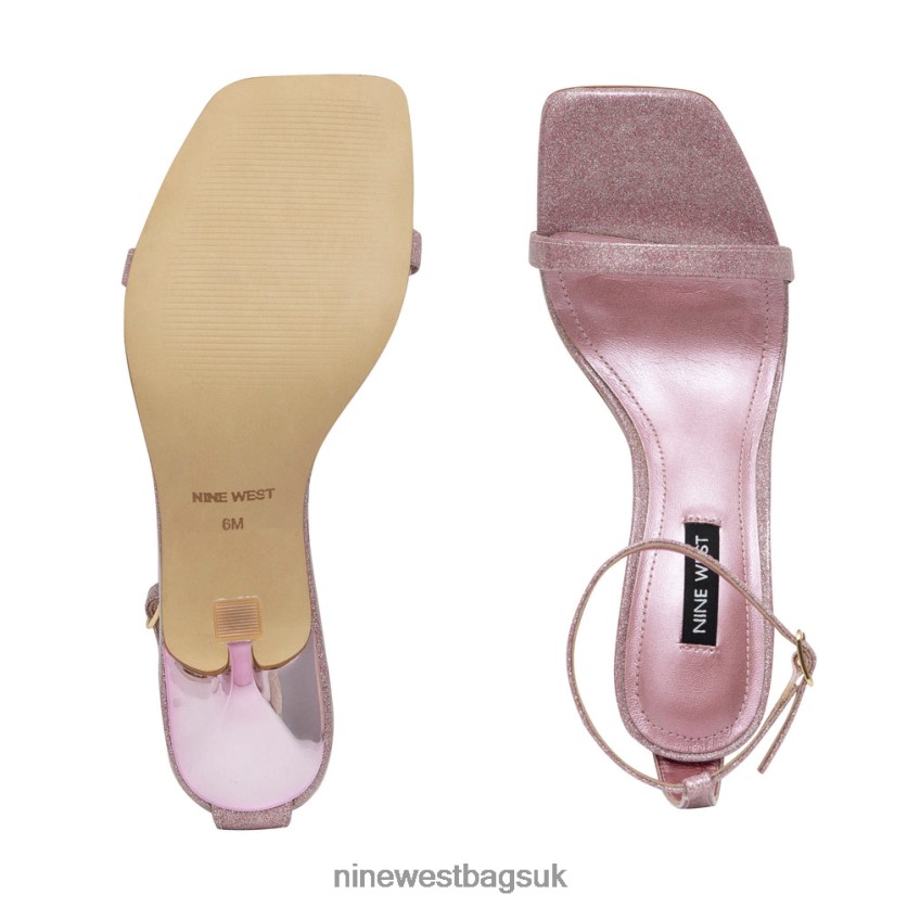 Nine West Yess Ankle Strap Sandals RFX40B412 - Nine West Bags UK Pink Glitter