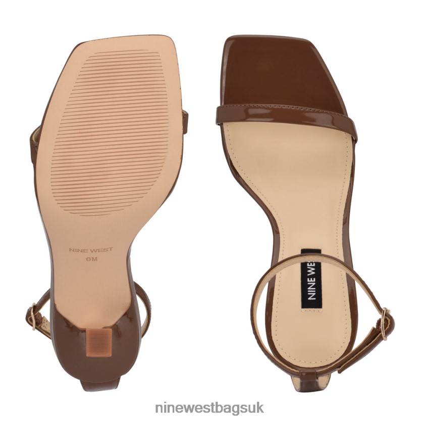 Nine West Yess Ankle Strap Sandals RFX40B414 - Nine West Sandals UK New Maple Patent