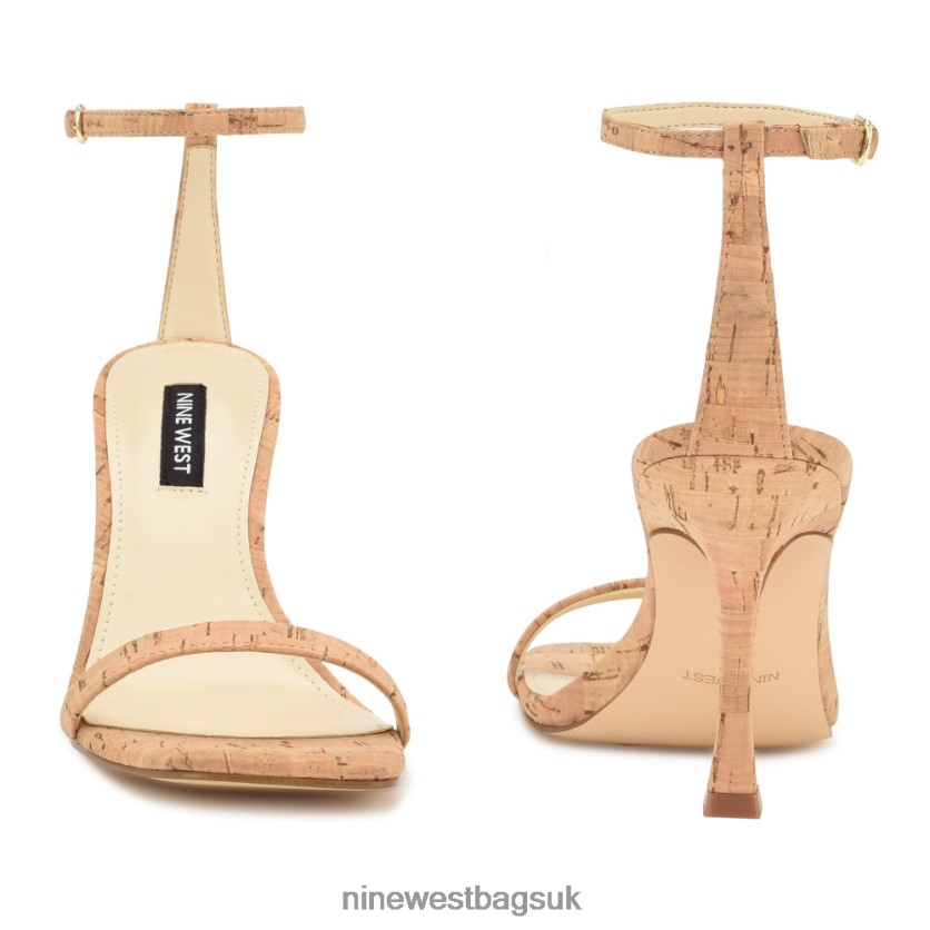 Nine West Yess Ankle Strap Sandals RFX40B415 - Nine West UK Sale Natural Cork
