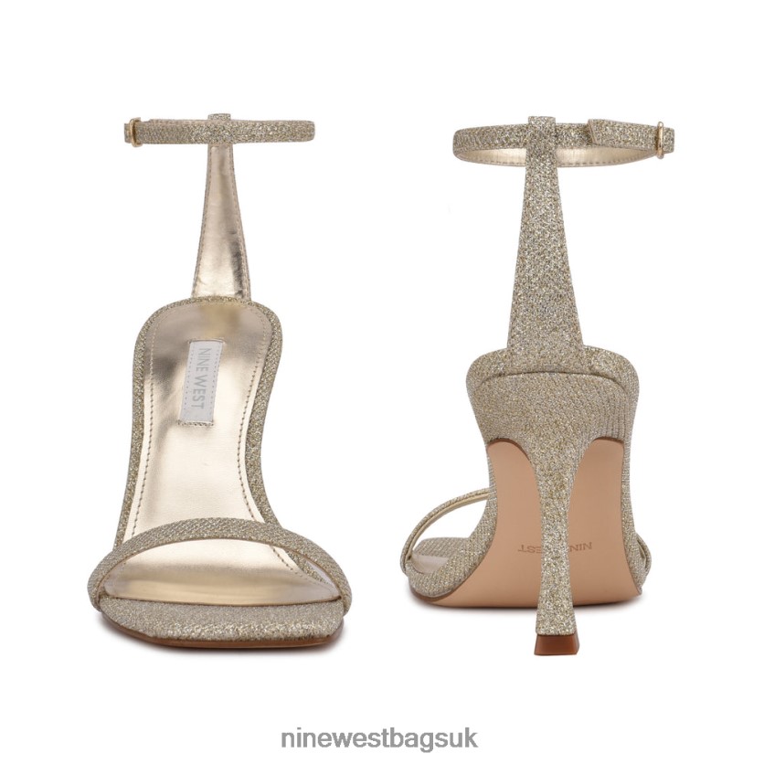 Nine West Yess Ankle Strap Sandals RFX40B416 - Nine West Bags UK Gold Glitter