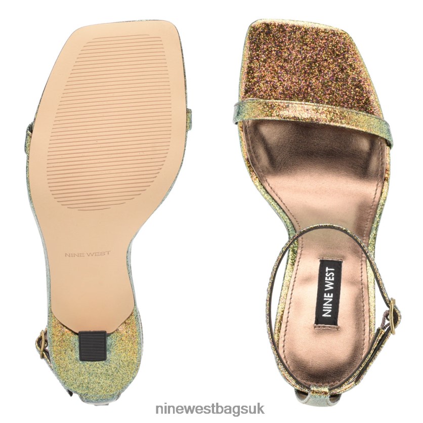 Nine West Yess Ankle Strap Sandals RFX40B417 - Nine West UK Bronze Glitter