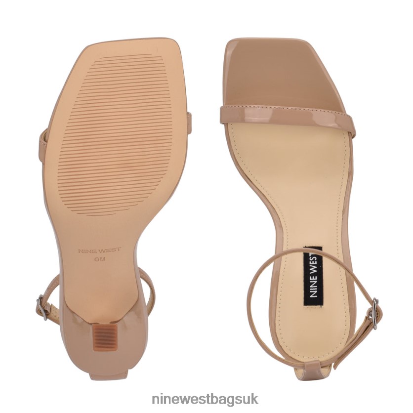 Nine West Yess Ankle Strap Sandals RFX40B418 - Nine West Sandals UK Antique Taupe Patent