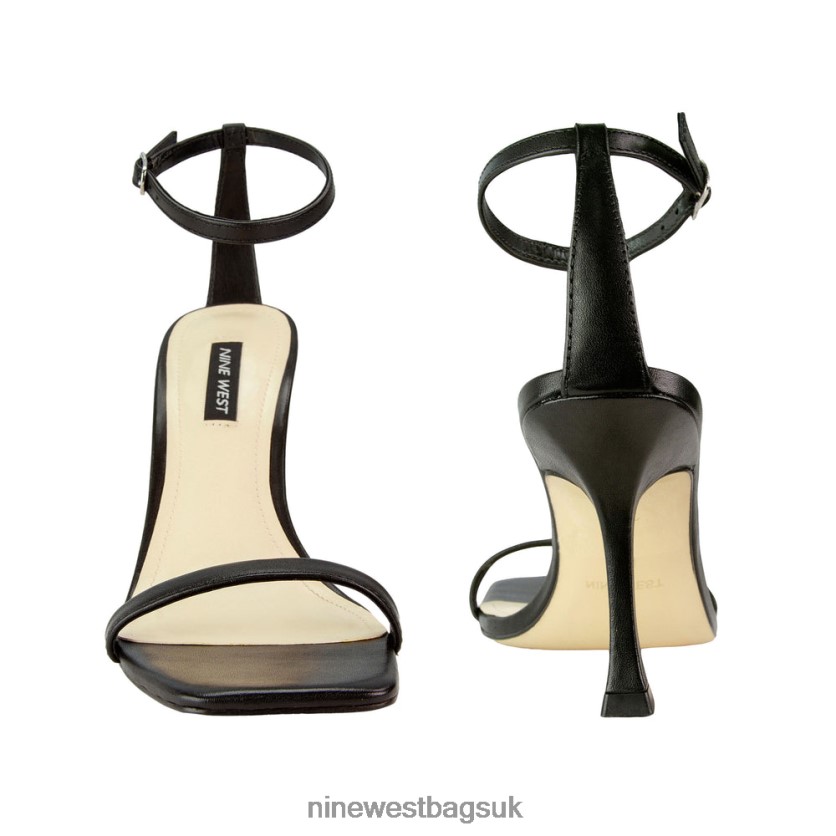 Nine West Yess Ankle Strap Sandals RFX40B438 - Nine West Sandals UK Black Haircalf