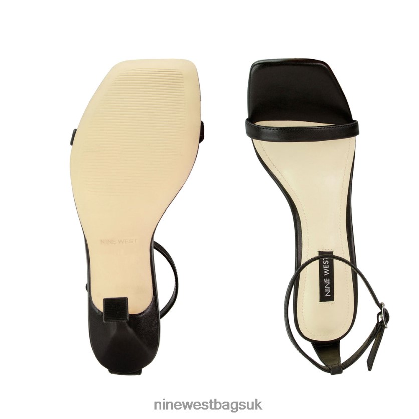 Nine West Yess Ankle Strap Sandals RFX40B438 - Nine West Sandals UK Black Haircalf