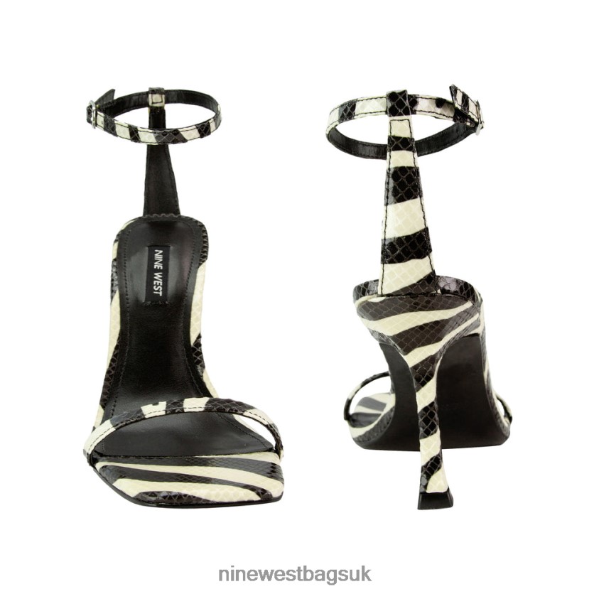 Nine West Yess Ankle Strap Sandals RFX40B447 - Nine West UK Sale Zebra Print Snake