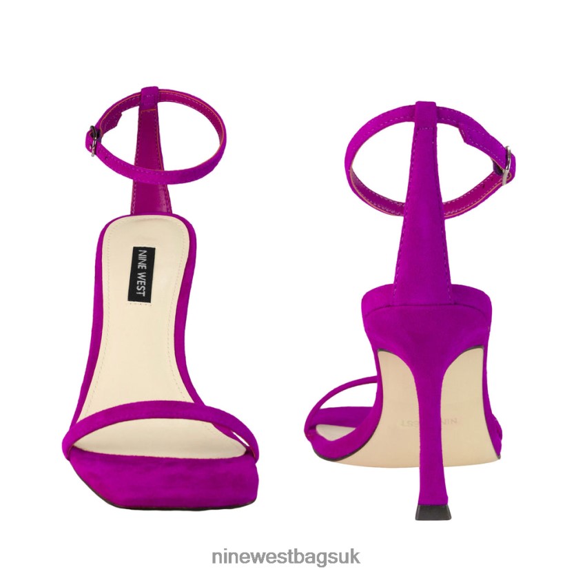 Nine West Yess Ankle Strap Sandals RFX40B467 - Nine West UK Sale Medium Pink Suede