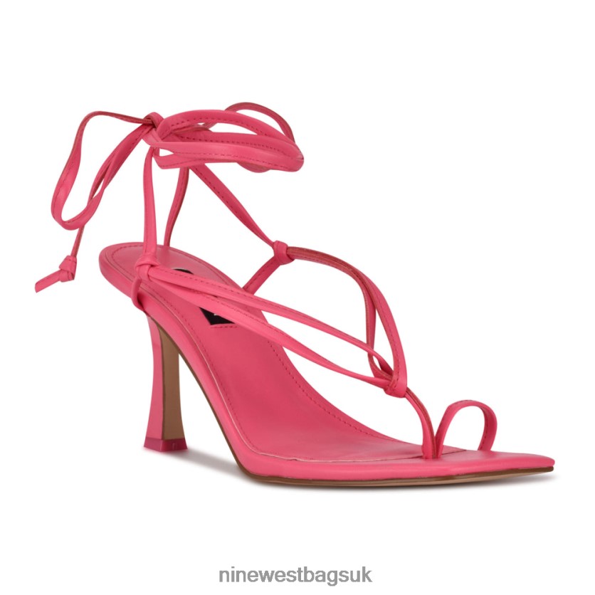Nine West Yippie Ankle Wrap Heeled Sandal RFX40B1020 - Nine West Bags UK Wow Pink