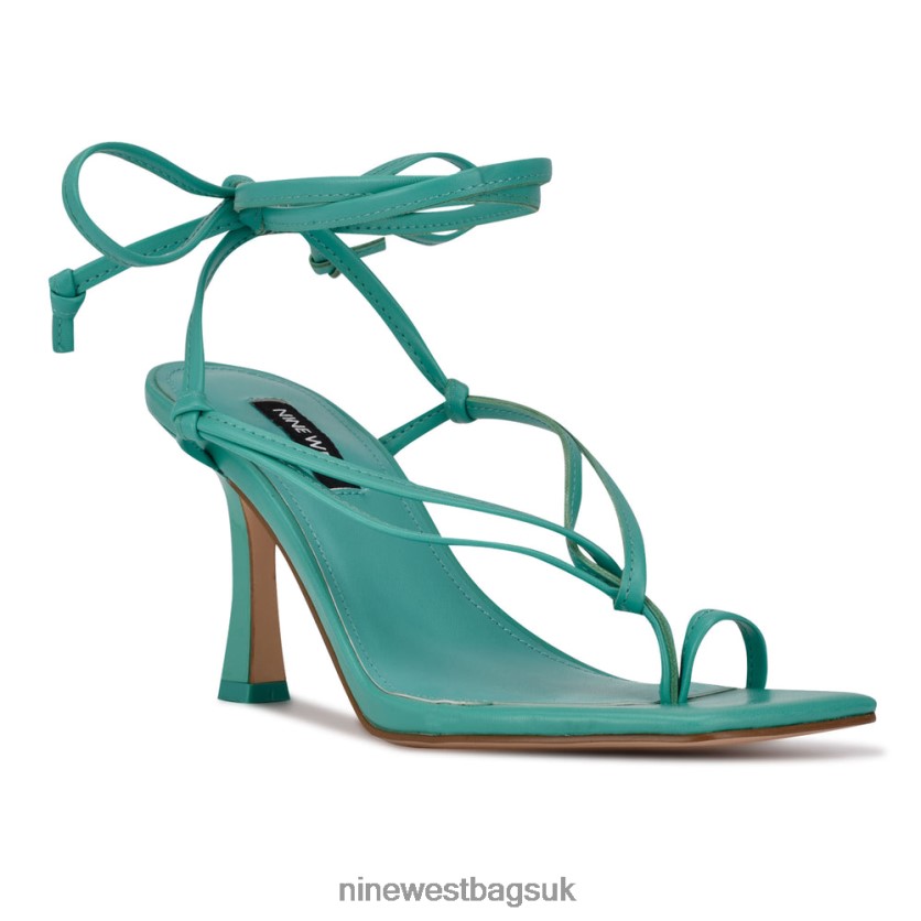 Nine West Yippie Ankle Wrap Heeled Sandal RFX40B1021 - Nine West UK Turquoise