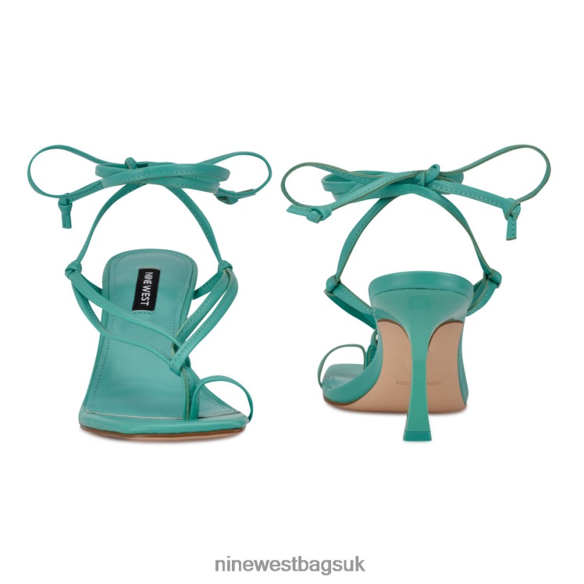 Nine West Yippie Ankle Wrap Heeled Sandal RFX40B1021 - Nine West UK Turquoise