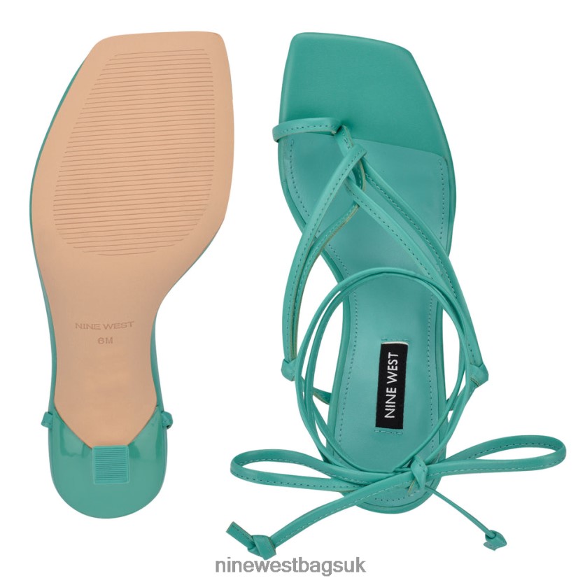 Nine West Yippie Ankle Wrap Heeled Sandal RFX40B1021 - Nine West UK Turquoise
