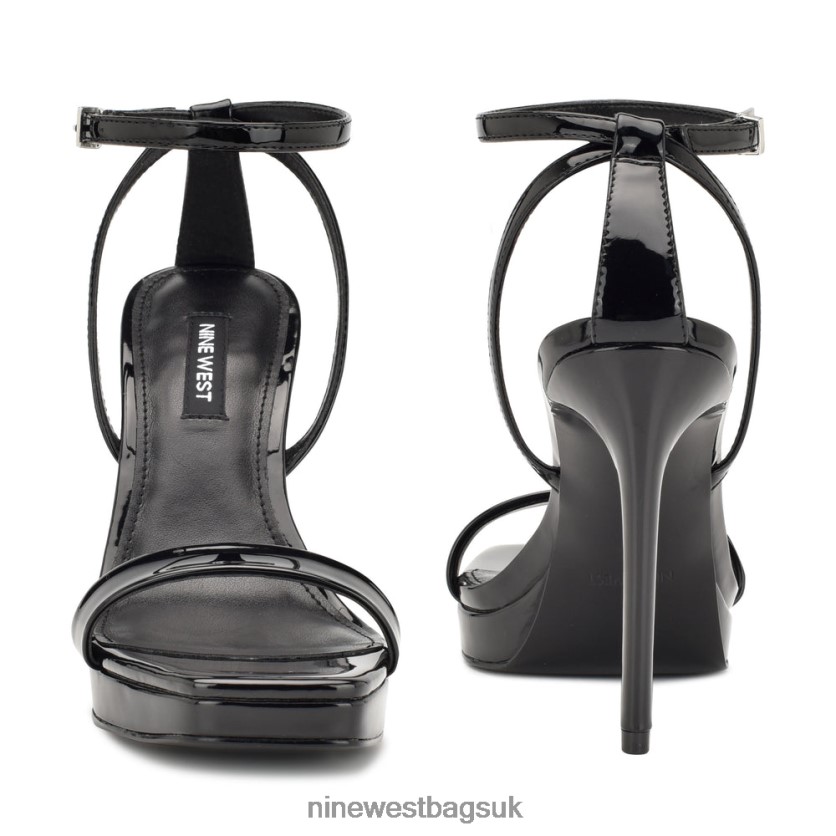 Nine West Zilo Platform Sandals RFX40B331 - Nine West UK Sale Black Patent