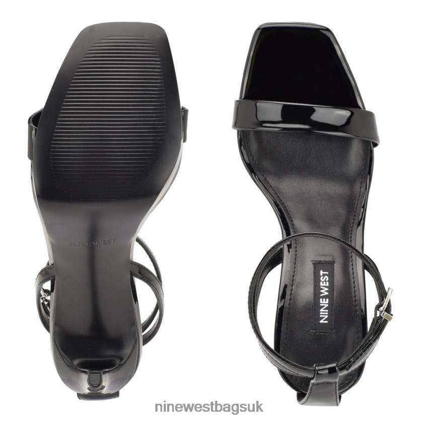 Nine West Zilo Platform Sandals RFX40B331 - Nine West UK Sale Black Patent