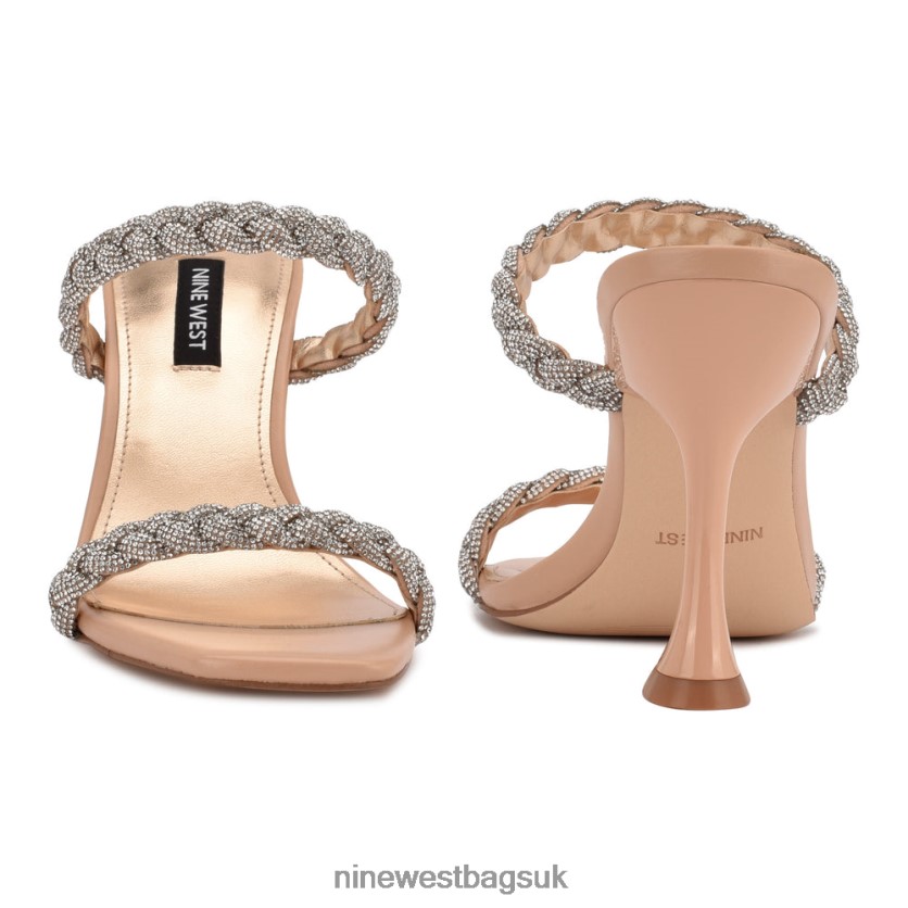 Nine West Zippy Heeled Slide Sandals RFX40B387 - Nine West UK Sale Light Pink Crystal